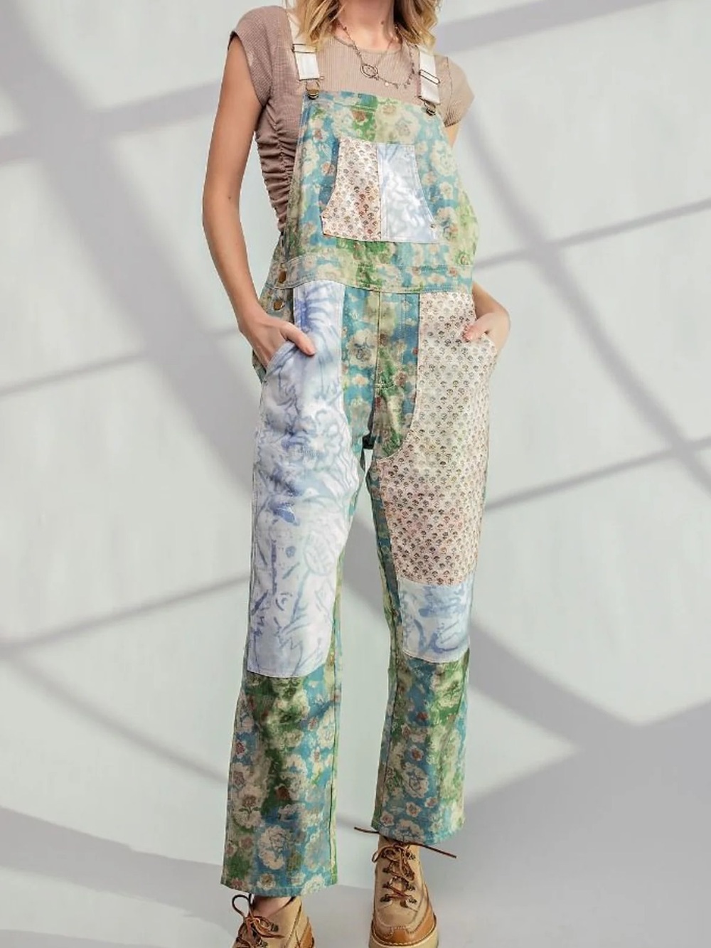 Easel patchwork overalls